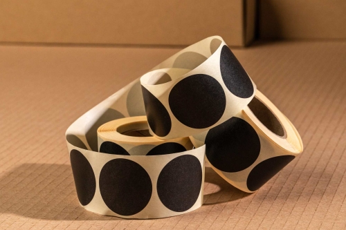 Naklejki okrągłe stickers 40mm 500szt czarne