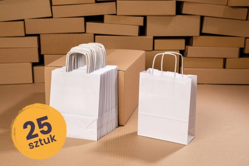 Torba papierowa biała 180x80x225 - 25 szt.