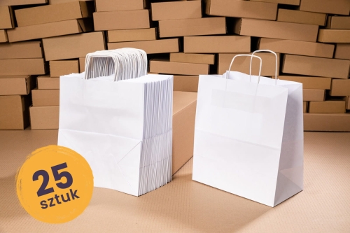 Torba papierowa biała 305x170x340 - 25 szt.