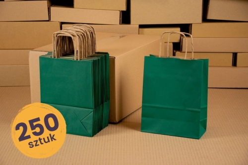 Paper bags green 180x80x225 - 250 pcs.