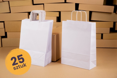 Torba papierowa biała 240x100x320 - 25 szt.