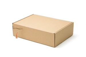 Karton wysyłkowy z paskiem klejowym i zrywką 280x200x80 zamknięty