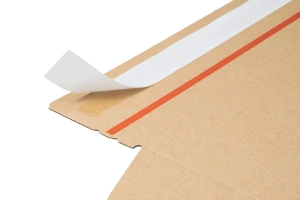 Karton wysyłkowy z paskiem klejowym i zrywką 280x200x80 pasek klejowy