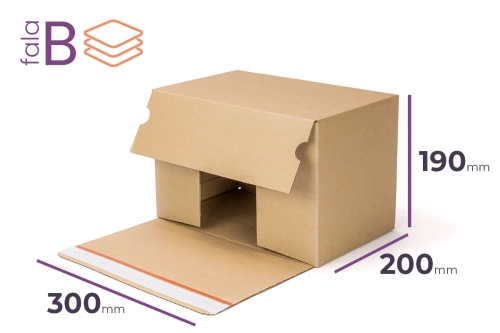 Karton automatyczny z paskiem klejowym 300x200x190 - 10 szt.