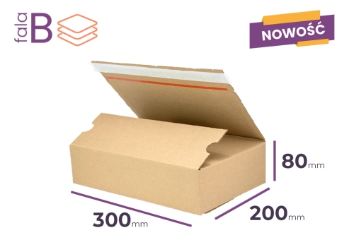 Karton automatyczny z paskiem klejowym 300x200x80 - 10 szt.