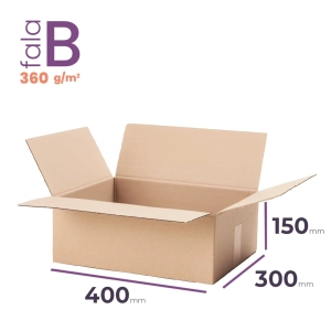 karton klapowy szary 400x300x150 do wysyłki