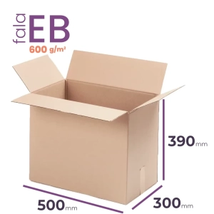 duży, gruby karton klapowy 500x300x390 mm fala EB