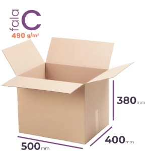 duży, gruby karton klapowy 500x400x380 mm fala c