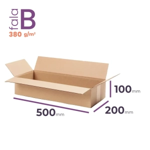 płaski karton klapowy 500x200x100 mm fala b