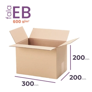 mały, mocny karton klapowy 300x200x200 mm fala b