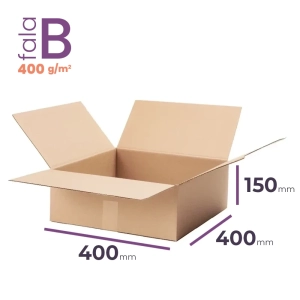 płaski karton klapowy 400x400x150 mm fala b
