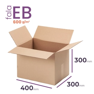 średni, wytrzymały karton klapowy 400x300x300 mm fala eb