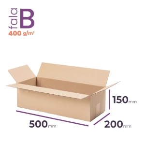 płaski karton klapowy 500x200x150 mm fala b