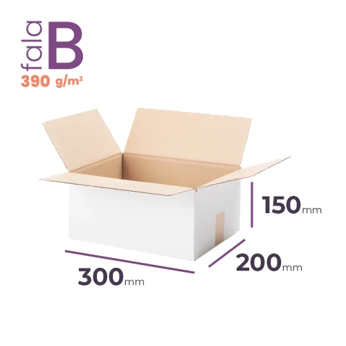 Karton biały 300x200x150 wym. zewn. B/390 - 20 szt.