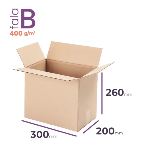 Karton 300x200x260 wym. zewn. B/400 - 20 szt.
