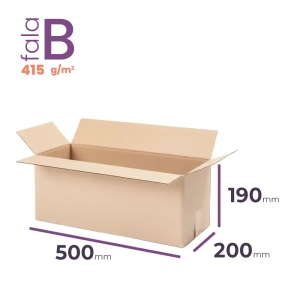 płaski karton klapowy 500x200x190 mm fala b
