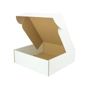 Pudełko fasonowe białe z tektury, 250x250x80 mm
