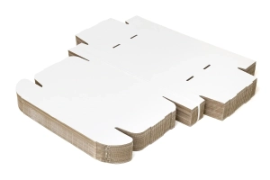 Białe pudełko fasonowe o wymiarach 250x250x80 mm