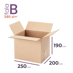 karton klapowy 250x200x190 mm fala b 380g/m2