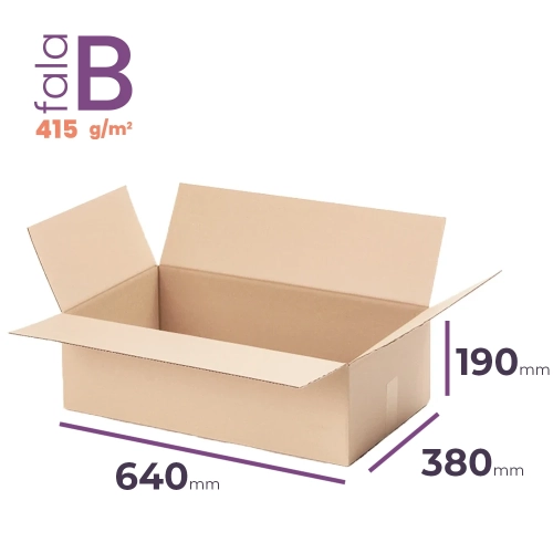Karton klapowy 640x380x190 wym. zewn. B/415 - 20 szt. 