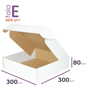 Biały karton fasonowy 300x300x80 mm