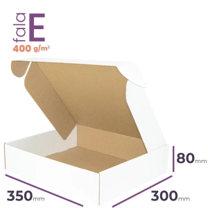 Biały karton fasonowy o wymiarach 350x300x80 mm
