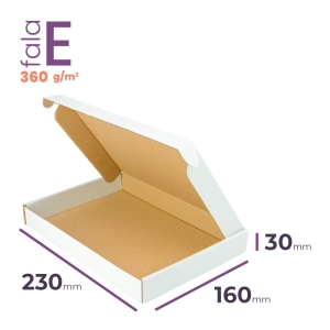 biały karton fasonowy 230x160x30 mm