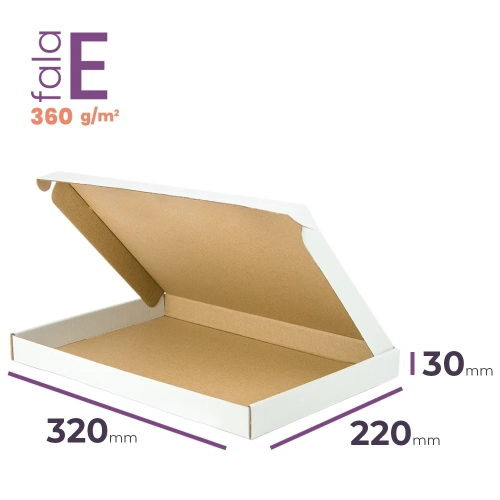 Karton fasonowy biały 320x220x30 wym. zewn. E/360 - 50 szt.