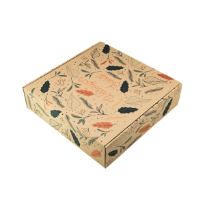 szary karton fasonowy z nadrukiem świątecznym 30x30x8 cm