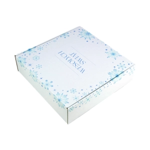 biały karton fasonowy świąteczny 30x30x8 cm