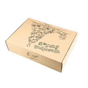 szary karton fasonowy z nadrukiem “Kolorowanka”