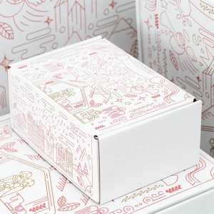 pudełko kartonowe z nadrukiem pocztówka