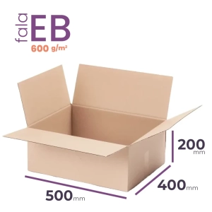 duży, gruby karton klapowy 500x400x200 mm fala EB