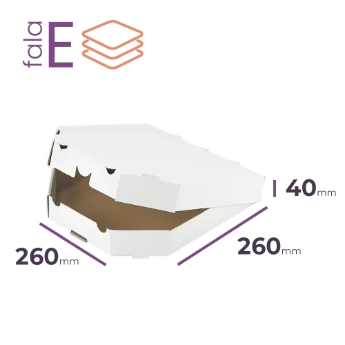 Karton na pizzę 26 cm ścięty biały - 50 szt.