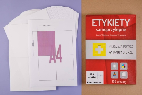 Etykieta samoprzylepna 105x148mm - arkusz A4