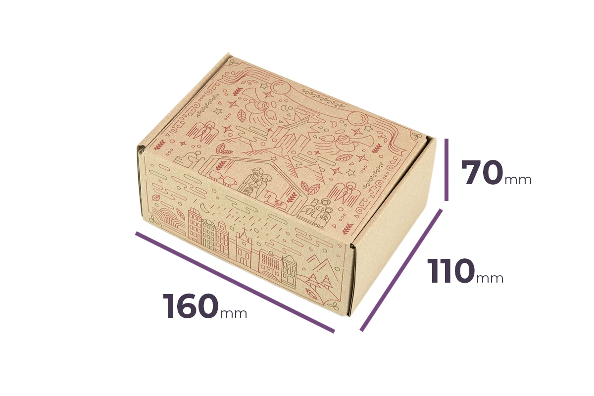 świąteczny karton fasonowy z nadrukiem Pocztówka