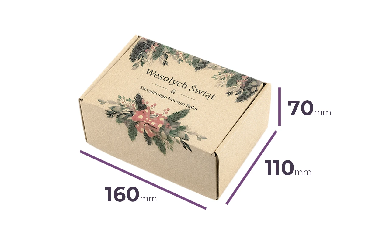 świąteczny karton fasonowy z nadrukiem Stroik