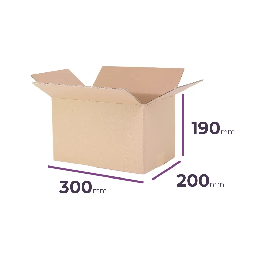 opakowanie wysyłkowe małe 300x200x190 mm fala b