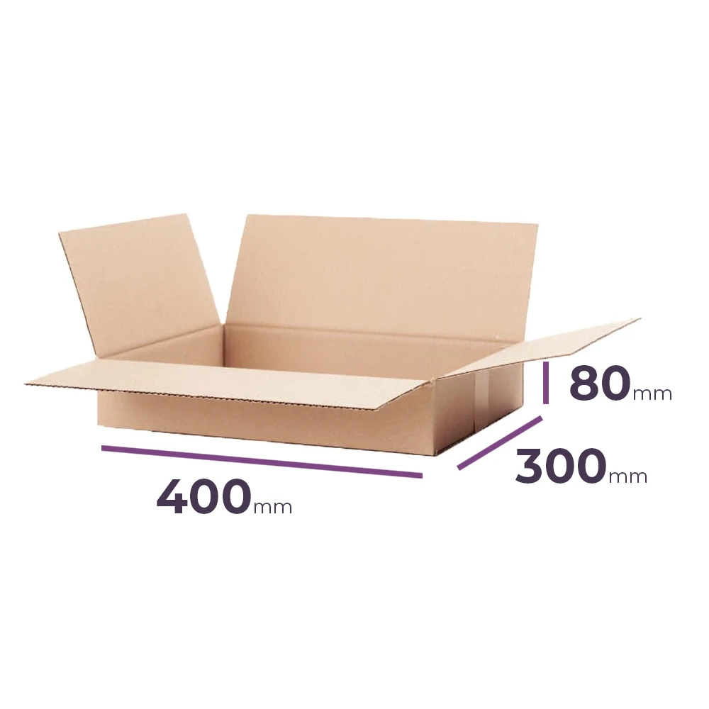 opakowanie wysyłkowe płaskie 400x300x80 mm fala b