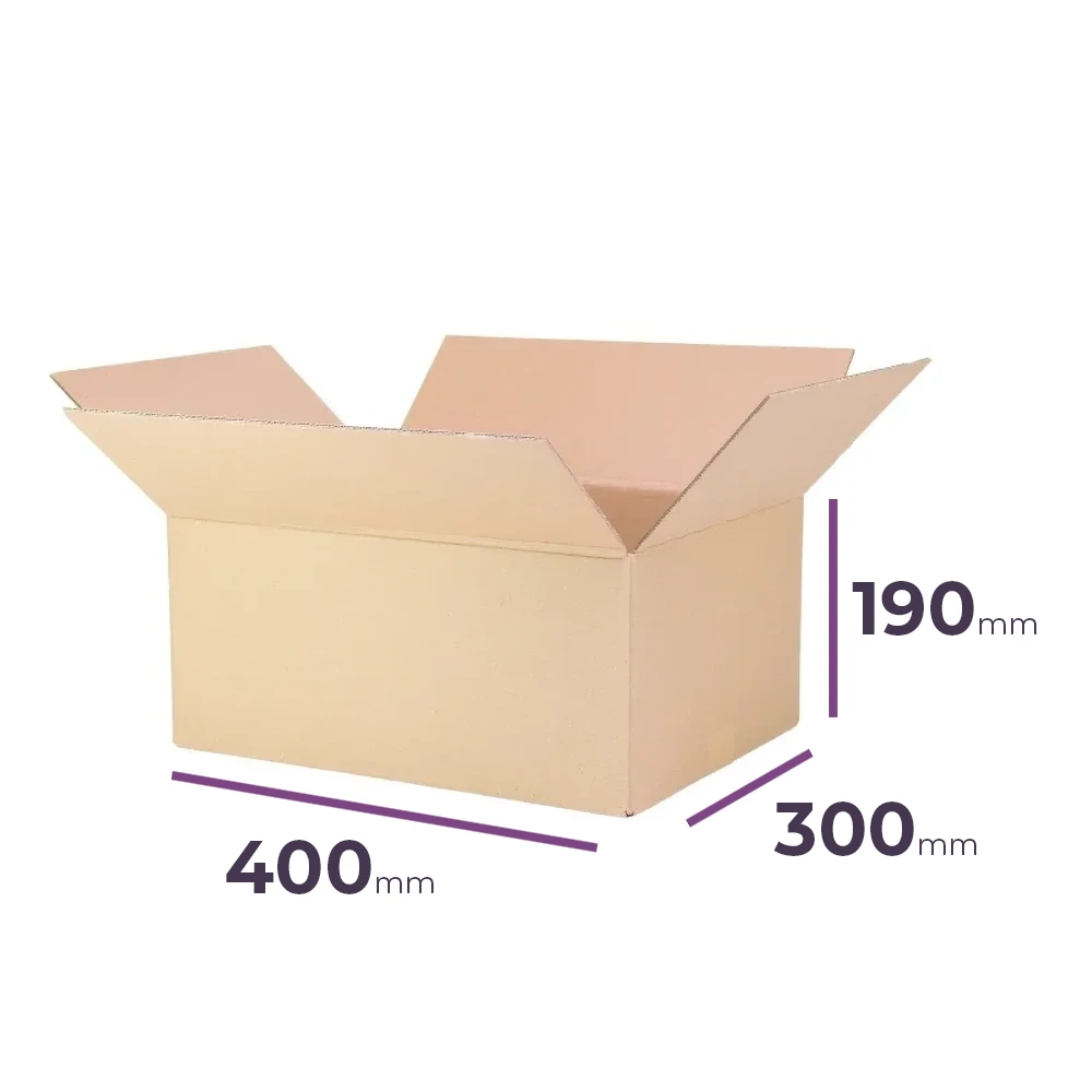 opakowanie wysyłkowe średnie wytrzymałe 400x300x190 mm fala eb
