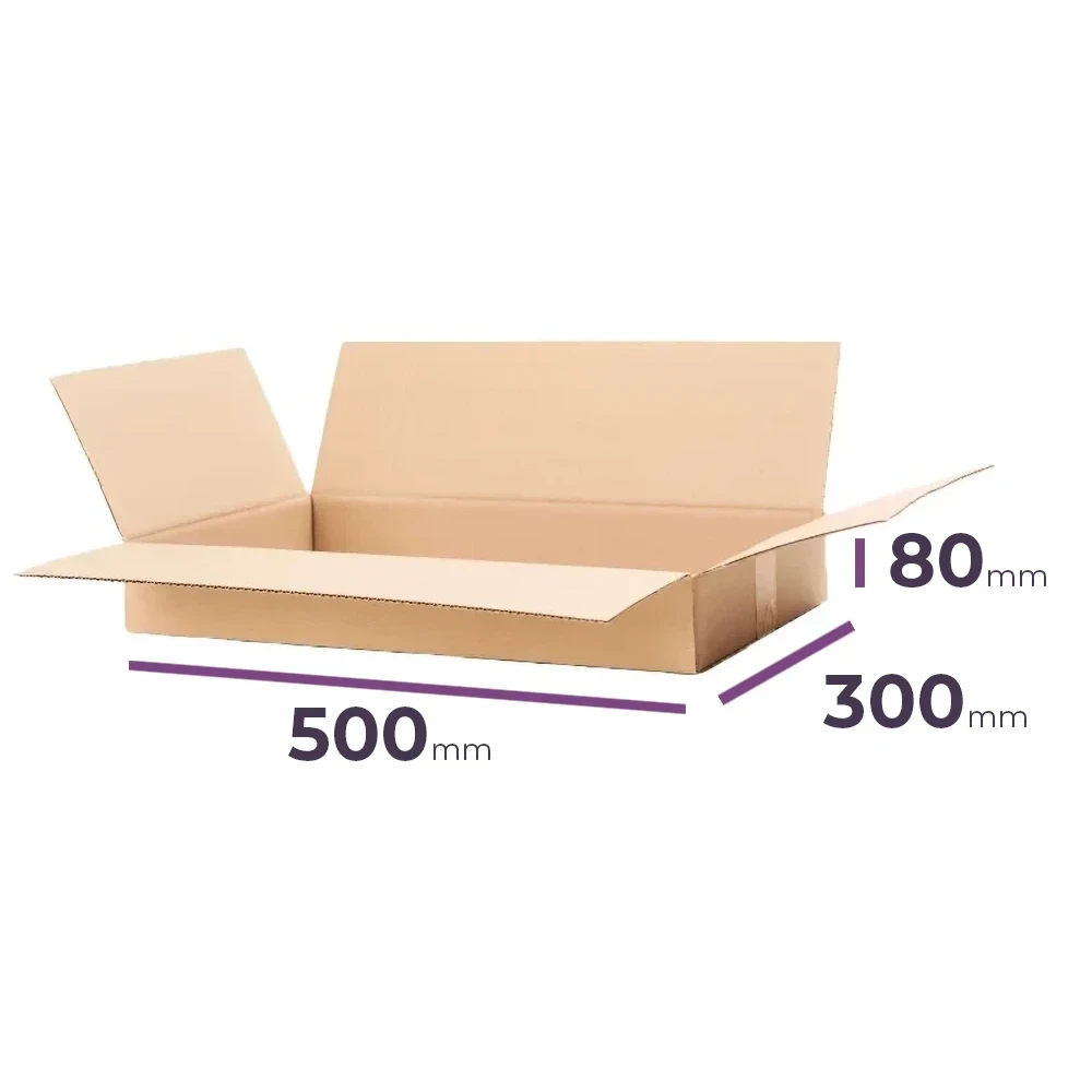 opakowanie wysyłkowe płaskie 500x300x80 mm fala b