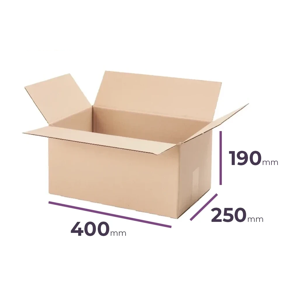 opakowanie wysyłkowe średnie 400x250x190 mm fala b