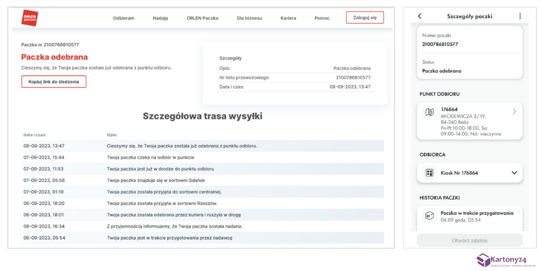ORLEN Paczka Standard śledzenie paczki online i w aplikacji