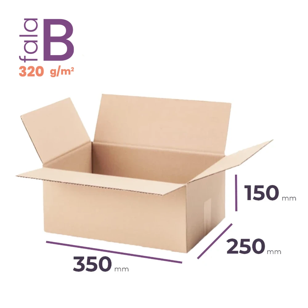średni karton klapowy 350x250x150 mm fala b