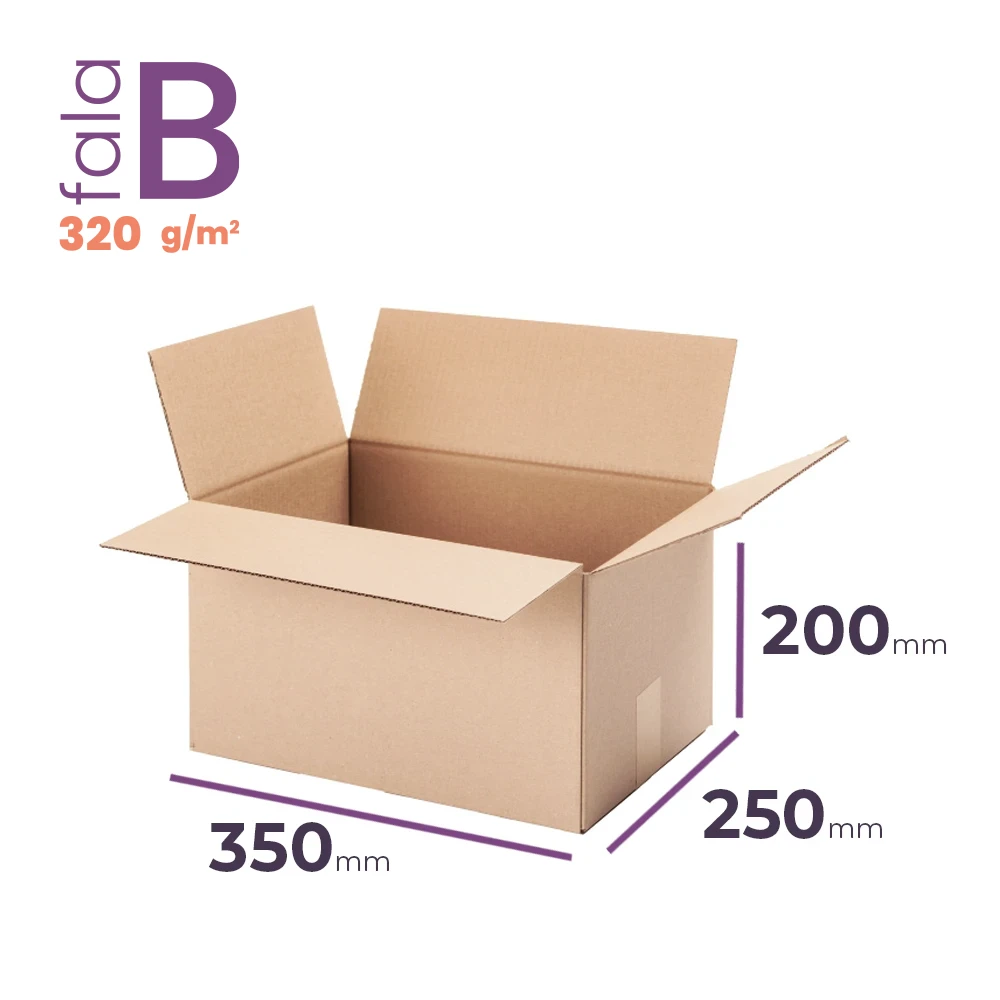 średni karton klapowy 350x250x200 mm fala b