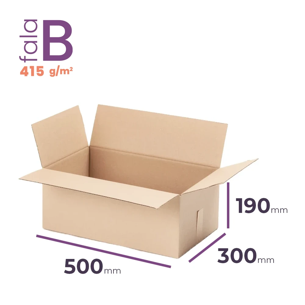 duży karton klapowy 500x300x190 mm fala b