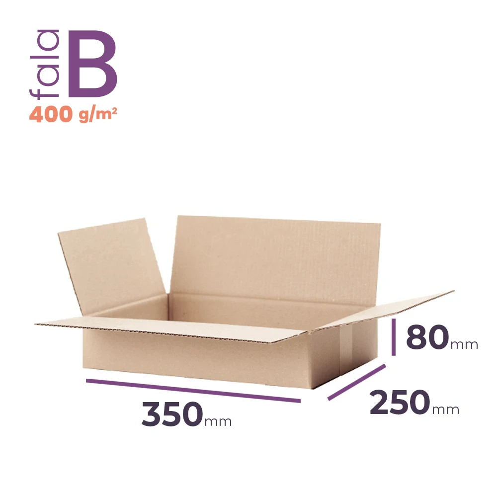 mały karton klapowy 350x250x80 mm fala b