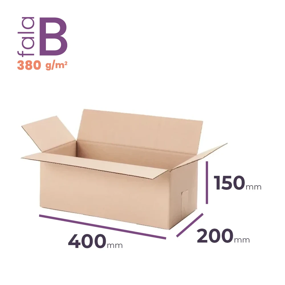 średni karton klapowy 400x200x150 mm fala b