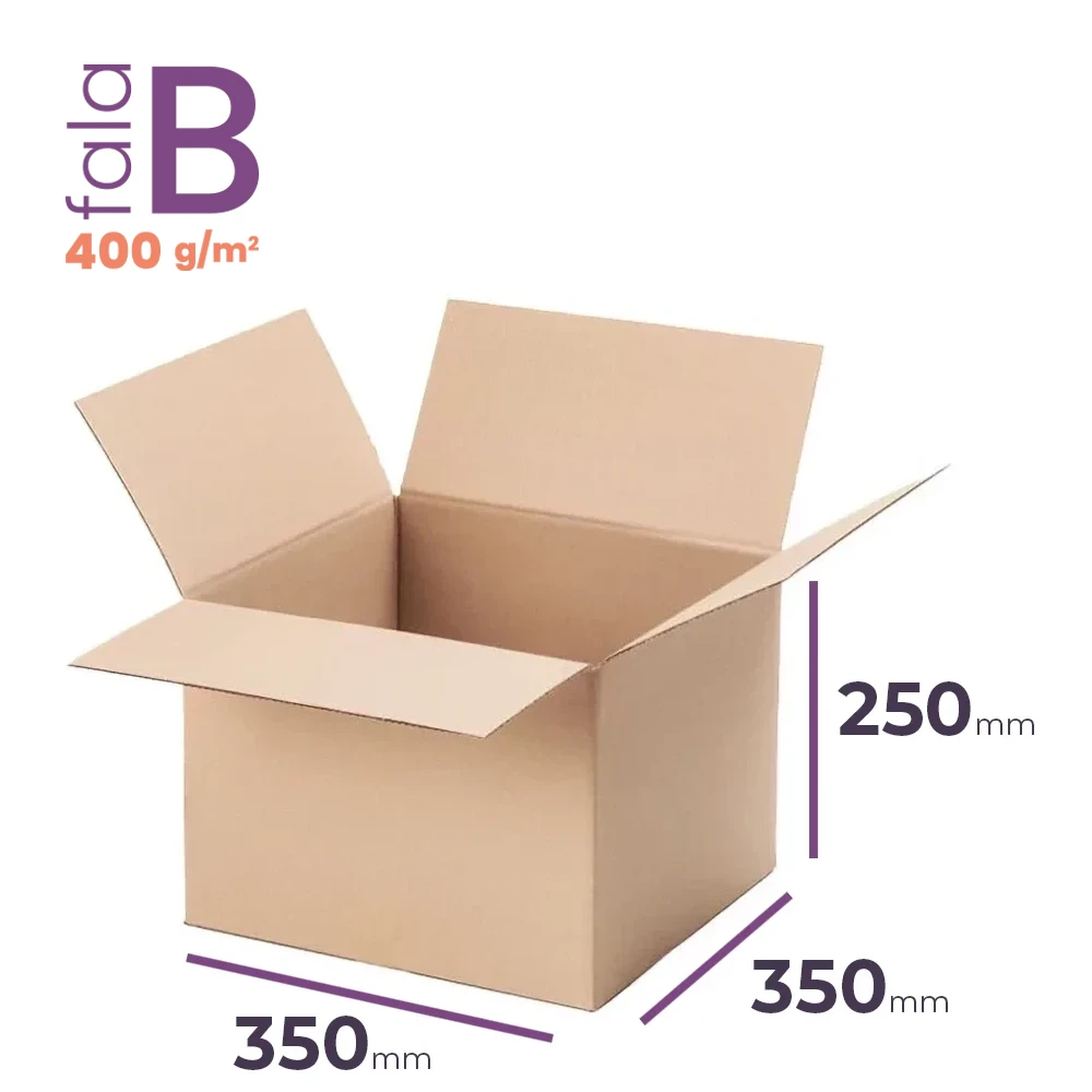 mały karton klapowy 350x350x250 mm fala b