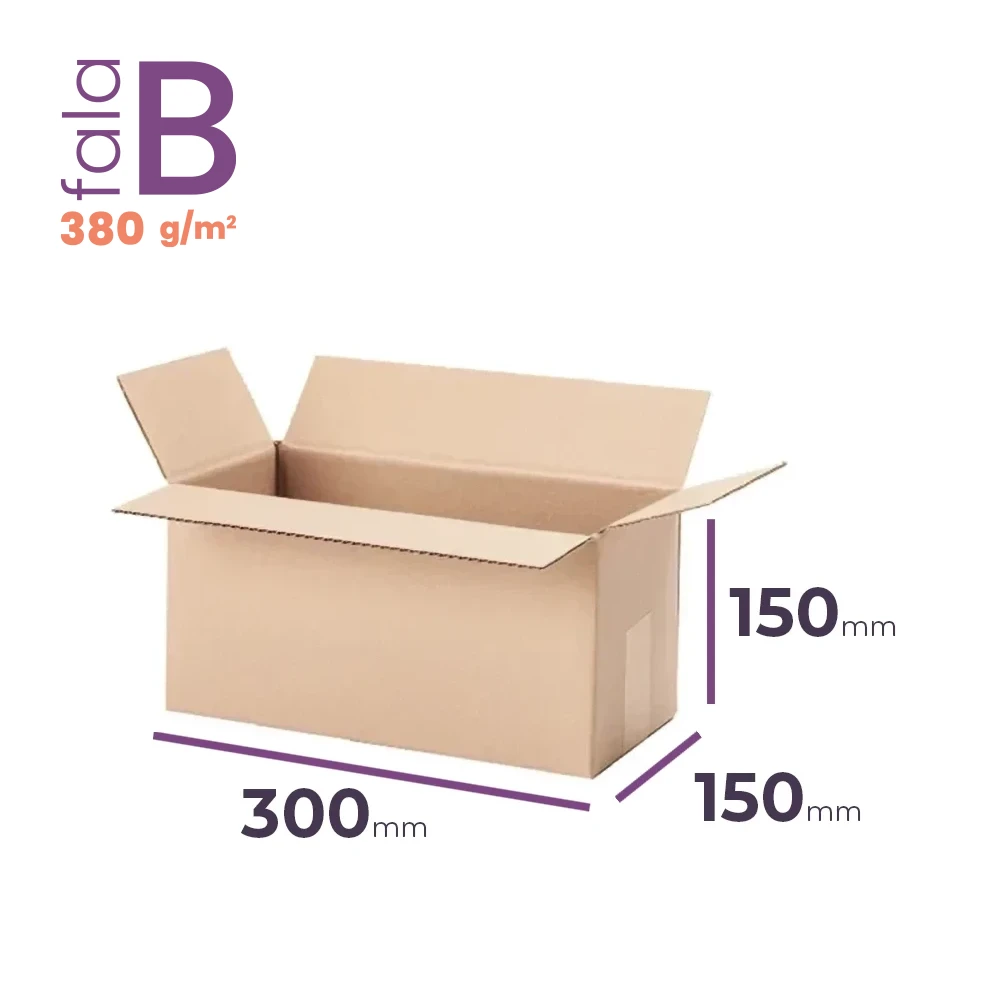 mały karton klapowy 300x150x150 mm fala b